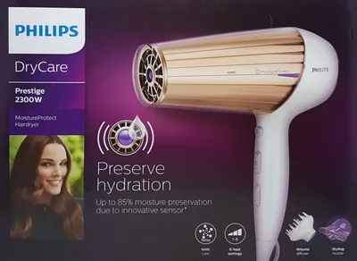 Obrázok produktu pre Philips MoistureProtect HP8280/00, Jednosmerný prúd, Purpurová, Biela, 2,5 m, 2300 W, 220-240 V, 2 W