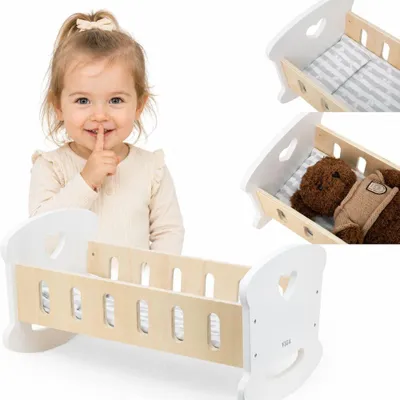 Imagen del producto de Cuna Para Muñecas De Madera Viga Con Corazón