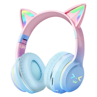 Produktbild von Avizar, Bluetooth Kopfhörer Leuchtende Katzenohren, Blau