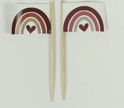Produktbild von Party Picker Regenbogen altrosa Papierfähnchen