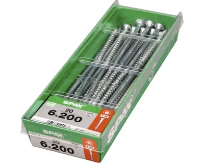 Obrázok produktu pre Univerzálna skrutka SPAX, 6 x 200 mm, 20 kusov, s čiastočným závitom, so zápustnou hlavou, T-STAR plus T30, 4CUT, WIROX - 4191010602012