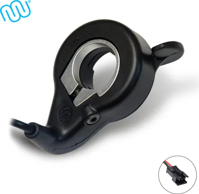 A product shot of an electric bike throttle.