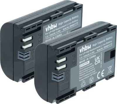 Produktbild von vhbw 2x Akku kompatibel mit Canon XC10, XC15 Kamera (1300 mAh, 7,4 V, Li-Ion), Infochip