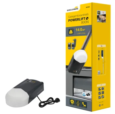 Produktbild von Schellenberg Garagentorantrieb Powerlift 800 N , Zugkraft 800 N, max. Torfläche 14 m², Garagentorantrieb mit Fernbedienung, 60302