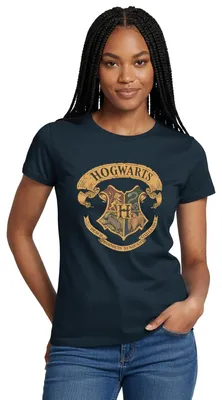 Produktbild von Spreadshirt Harry Potter Hogwarts Wappen Frauen T-Shirt, M, Navy
