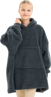 Produktbild von HOMELEVEL Kinder Fleece Hoodie Pullover - Pulli mit Kapuze für Jungs und Mädchen - Kuschel Sweatshirt oversized - Kuschelpullover - 100% Polyester
