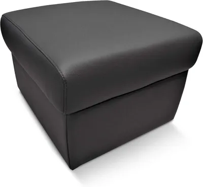 Produktbild von Hocker aufklappbar mit Stauraum 50x50xH-40 Schwarzes Echtleder Toledo Nero echt Leder Sitzhocker Rindsleder Sitzwürfel Fußhocker Polsterhocker Puff