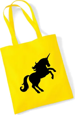 Produktbild von Huuraa Jutebeutel Einhorn Silhouette 10 Liter Yellow Baumwolle Tasche Geschenkidee
