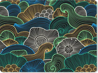 Produktbild von MuchoWow® Mauspad Mousepad Muster - Blumen - Glühen 23x19 cm - Mousepads - Maus Mat - Pad - Mausunterlage - Schreibtischunterlage - Mauspad