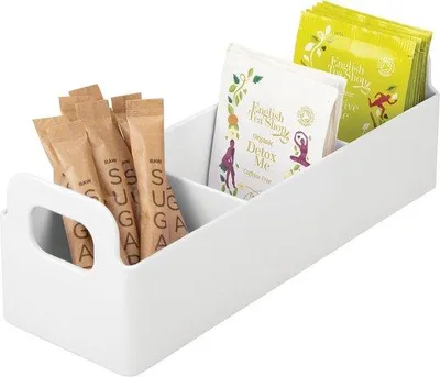 Image de Organiseur de cuisine pratique à 3 compartiments, blanc