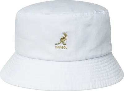 Kangol rollbar Washed Bucket Fischerhut aus reiner Baumwolle in weiß
