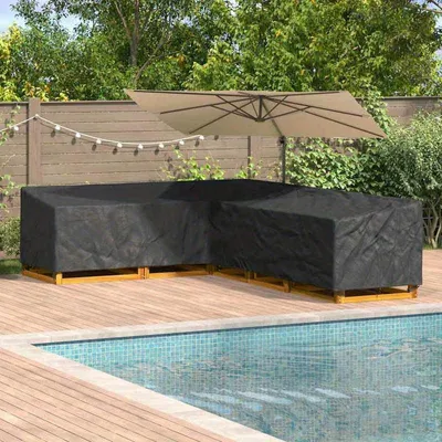 Obrázok produktu pre Ochranný obal na záhradný nábytok – 600D Oxford tkanina – 355x275x80 cm – Čierny, odolný obal na vonkajší nábytok