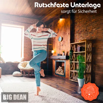 Produktbild von BigDean Teppich Antirutschunterlage 60x120cm individuell zuschneidbar –Antirutschmatte für Teppiche aus dünnem Vlies – Teppich Stopper  Germany