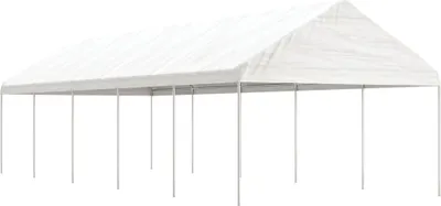 Obrázok produktu pre Altánok so strechou, biely 11,15x4,08x3,22 m, polyetylén