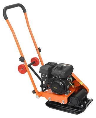 Immagine prodotto di Piastra vibrante a benzina - Piastra vibrante/compattatore - Motore da 79 cm³ e 2 CV - Forza di compattazione 8 kN - 5250 giri/min - Piastra 410 x 315 mm - Per pavimentazioni, asfalto, fondamenta - A guida manuale