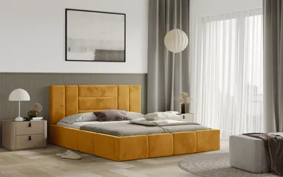 Obrázek produktu pro Postel MILANO 180x200 zlatá s úložným prostorem