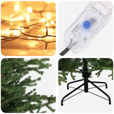 Imagen del producto de vidaXL Árbol de Navidad artificial plegable, 180 cm, con 300 luces LED