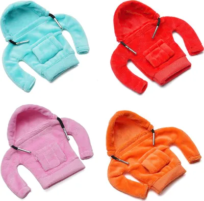 Produktbild von Auto Schalthebel Abdeckung, 4er Set kreative Hoodie-Schaltknaufhülle, Stoff, bunt, Schutz vor Schmutz und Kratzern
