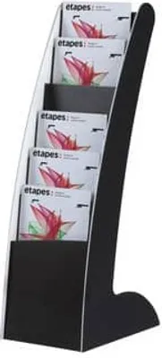 Produktbild von Paperflow Prospektständer Courbo SLIM - 6 Fächer, schwarz