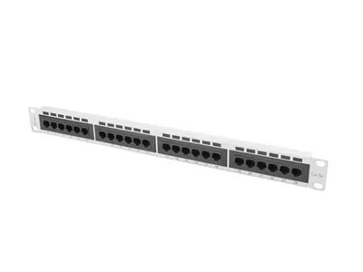 Zdjęcie produktu dla Lanberg PPU5-1024-S, RJ-45, Cat5, Cat5e, Biały, Metal, Montaż półkowy, 1U
