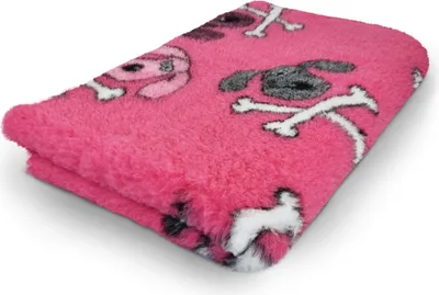 Produktbild von Vet Bed Hundebett mit Antirutschbeschichtung Crossbones rosa