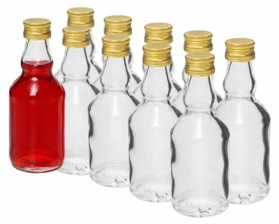 Immagine prodotto di Set di 100 piccole bottiglie vuote da 50 ml con tappo a vite
