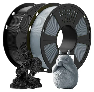 Produktbild von GEEETECH PLA Filament 1,75mm,3D Drucker Filament PLA 2kg,Schwarz+Grau
