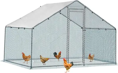 Obrázok produktu pre Výbeh pre sliepky FCH 2x2x2 m, kurník 4 m² z pozinkovaného plechu so strechou poskytujúcou tieň