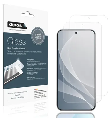 Produktbild von 2x Schutzfolie für Xiaomi Redmi K90 Ultra matt - Anti-Shock 9H Folie dipos Glass Kunststoffglas