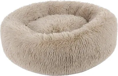 Produktbild von Weiches Haustierbett, runde Hundekissen, 50cm, hellbraun, Katzenbett