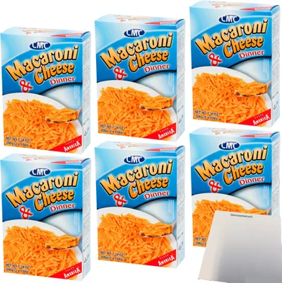 Produktbild von CMC Macaroni & Cheese Dinner taste America 6er Pack (6x208g Packung) + usy Block