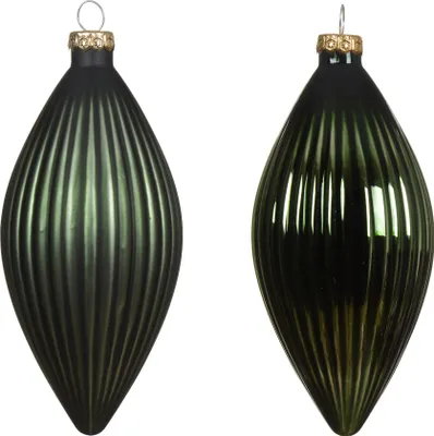 Productafbeelding van Olijf glas d6h13 cm dennengroen 3st kerst Decoris