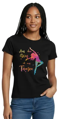 Produktbild von Spreadshirt Aus Dem Weg Ich Muss Tanzen Tänzerin Frauen T-Shirt, L, Schwarz