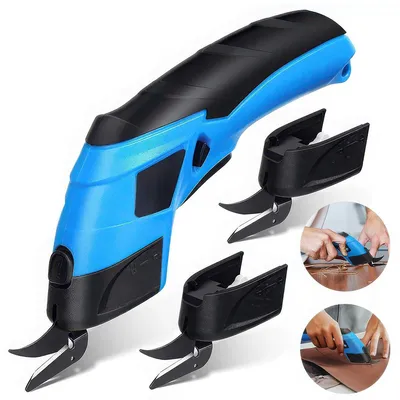 Produktbild von lektrische Akku Schere kabellos, für Teppich & Karton, präziser Schnitt, ergonomisch, USB wiederaufladbar, mit Ersatzklingen