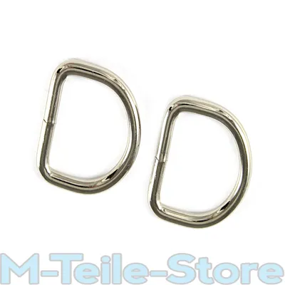 Produktbild von 50 D-Ringe / Halbringe 18 x 15 x 2,6mm Stahl Vernickelt