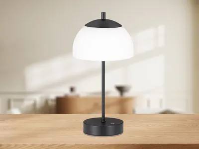 Produktbild von LED Tischlampe, sandschwarz, opal, Touchdimmer, H 35 cm