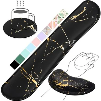 Image de Repose-poignet ergonomique Gimars pour clavier et souris, coussin en gel et mousse à mémoire de forme