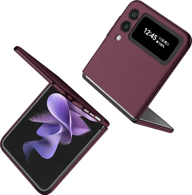 Obrázek produktu pro Samsung Z Flip3 5G Pouzdro, tenké tvrdý PC odolné proti poškrábání pouzdro pro Samsung Galaxy Z Flip 3 5G Bordó