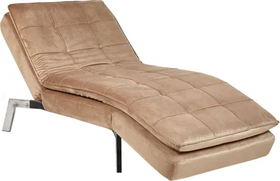 Produktbild von BELIANI Chaiselongue Hellbraun Samtstoff mit Verstellbarem Kopfteil und Schlaffunktion Retro Design Glamouröser Stil