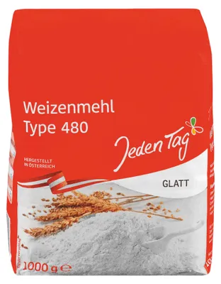 Produktbild von Weizenmehl 480 glatt 1000g von Jeden Tag