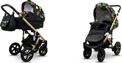Produktbild von BabyLux® Sky Lark | 2in1 Kinderwagen Set | Paradise Flowers | Kombikinderwagen | Kinderwagenset