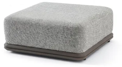 Image de Pouf moderne gris, confortable, rembourré, idéal comme siège d'appoint, design pour salon