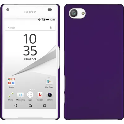 Produktbild von PhoneNatic Case kompatibel mit Sony Xperia Z5 Compact - Hülle lila gummiert Hard-case + 2 Schutzfolien