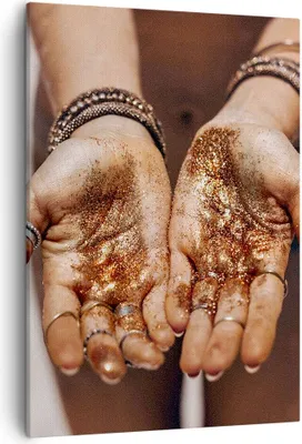 Produktbild von Bild auf Leinwand - Leinwandbild - Einteilig - Hände Strand Gold - 50x70cm - Wand Bild - Wanddeko - Wandbilder - Leinwanddruck - Kunstdruck - Wanddekoration - Leinwand bilder - Wandbild - PA50x70-5055