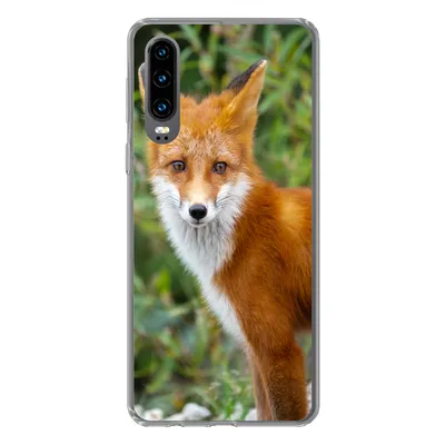 Produktbild von MuchoWow® Handyhülle Schutzhülle Hülle für Huawei P30 Fuchs - Orange - Wald Silikon Softcase Handy Hülle - Kartenbesitzer