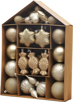 Produktbild von MAGICHOME WEIHNACHTSKUGELN, 32 Stk., Champagner, Mix