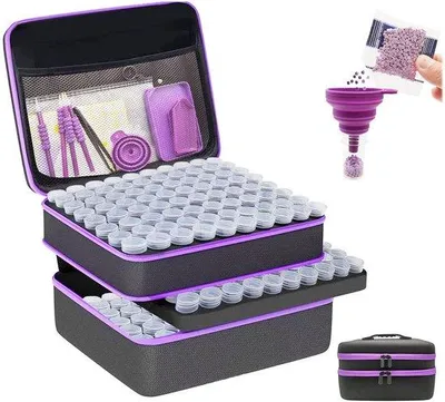 Obrázek produktu pro Sada pro diamantovou malbu s 240 přihrádkami – krabička na doplňky pro vlastní tvorbu s velkou kapacitou