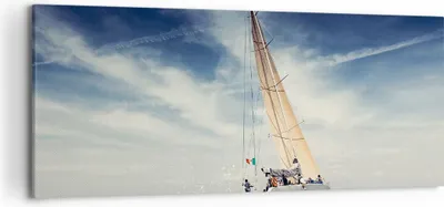 Produktbild von Bild auf Leinwand - Leinwandbild - Segeln Yacht Reise - 120x50cm - Wand Bild - Wanddeko - Leinwanddruck - Bilder - Kunstdruck - Wanddekoration - Leinwand bilder - Wandkunst - AB120x50-2797