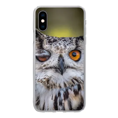 Produktbild von MuchoWow® Handyhülle Schutzhülle Hülle für iPhone X Eule - Auge - Orange Silikon Softcase Handy Hülle - Handyhülle