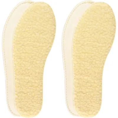 Produktbild von Warme Lammfellsohlen Einlegesohlen für Damen Herren - Kunstfell Thermo Weich für Winterschuhe Gr. 28-46 2 Paar Beige